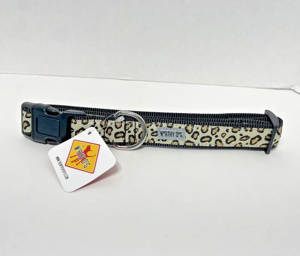 The Worthy Dog Cheetah Leopard Print Adjustable Collar XL